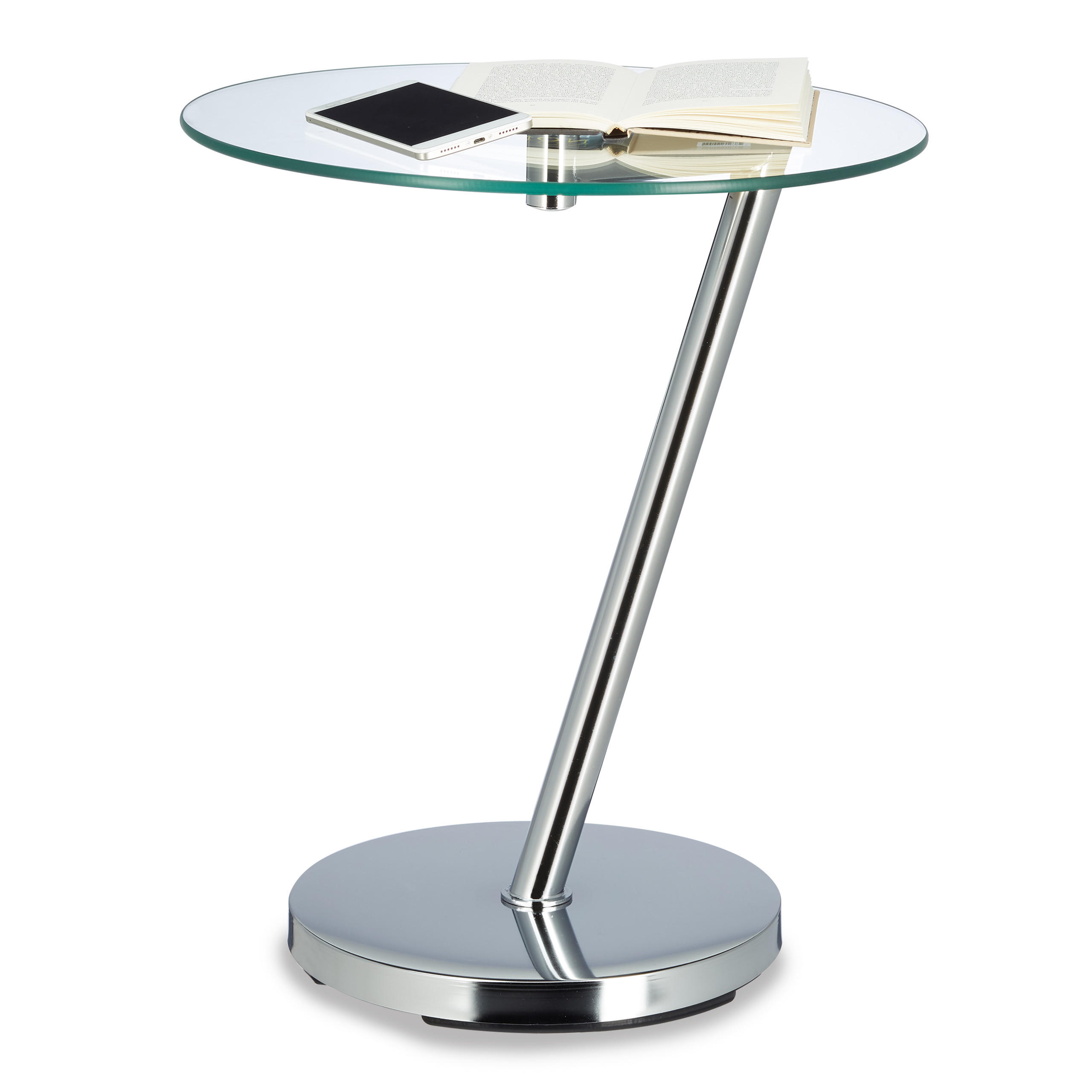 KAFFEETISCH - Silberfarben, Glas/Metall (45/45/52cm) - Relaxdays