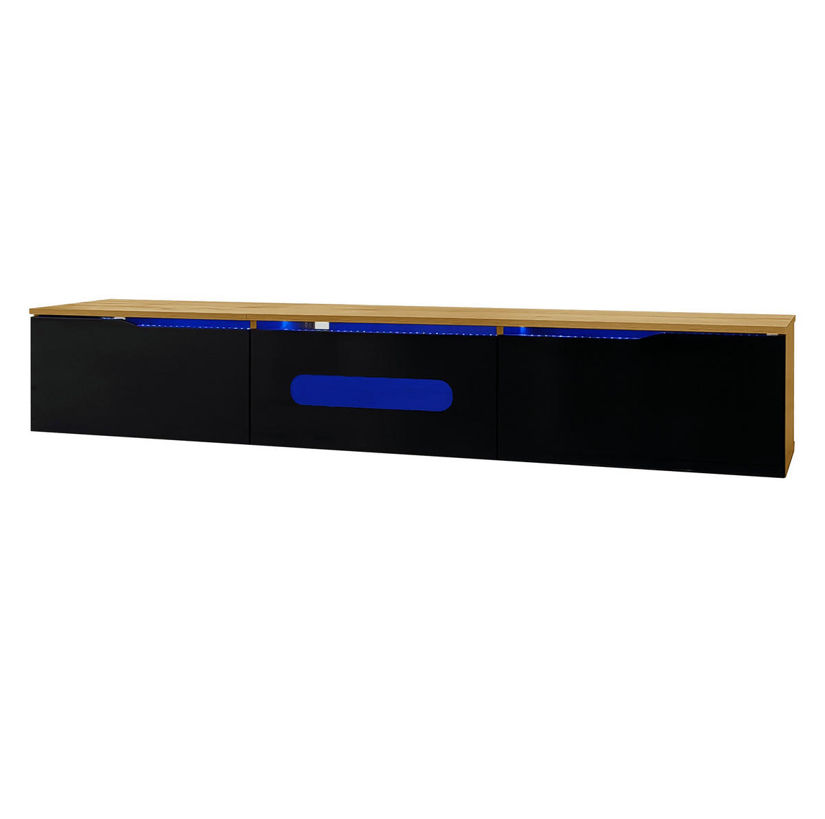 TV-ELEMENT mit LED-Beleuchtung 180 cm Schwarz Holzoptik - Braun, Holzwerkstoff (35/30/180cm) - Beauniv