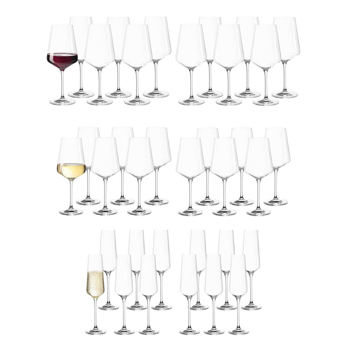 GLÄSERSET Puccini transparent 36er Set - Transparent, Glas - Leonardo Living
