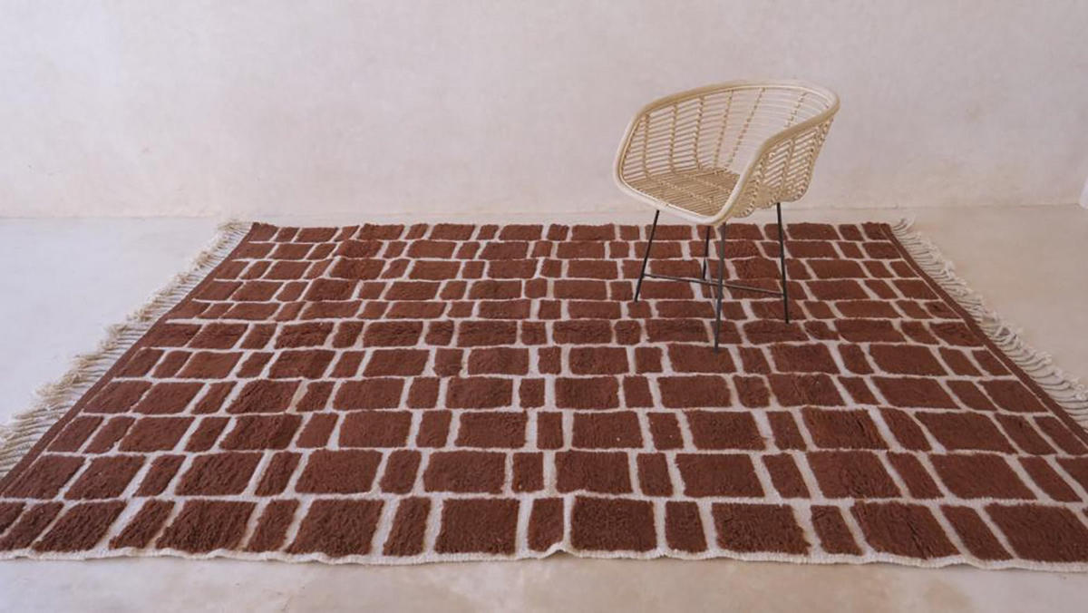 BERBERTEPPICH aus Marokko aus reiner Wolle bruin - Braun, Naturmaterialien (198/294cm) - AFK Living