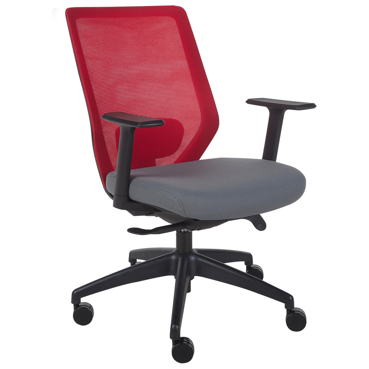 BÜROSTUHL Rot Virtuoso - Rot/Schwarz, Textil (53/97/53cm) - Beliani