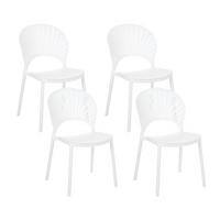 GARTENSTÜHLE 4er-Set Kunststoff weiß Ostia - Weiß, Kunststoff (46/83/51cm) - Beliani