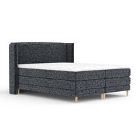 BOXSPRINGBETT Carizzo Marineblau 160/200 cm mit Matratze und Topper - Naturfarben/Dunkelblau, Holz/Holzwerkstoff (160/200cm) - Maison de Reve