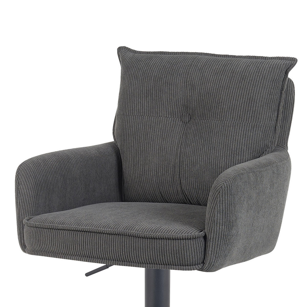 BARHOCKER Nova 2er-Set - Anthrazit/Schwarz, Textil/Metall (55/100/58cm) - DUBI Möbel
