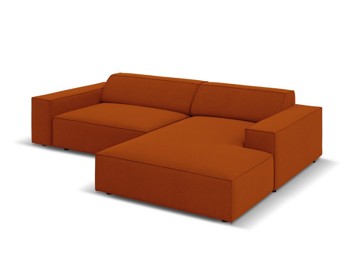 MODULARES-ECKSOFA rechts Jodie aus strukturiertem Stoff terrakotta 3 Sitzplätze - Terracotta, Textil (166/224cm) - Micadoni