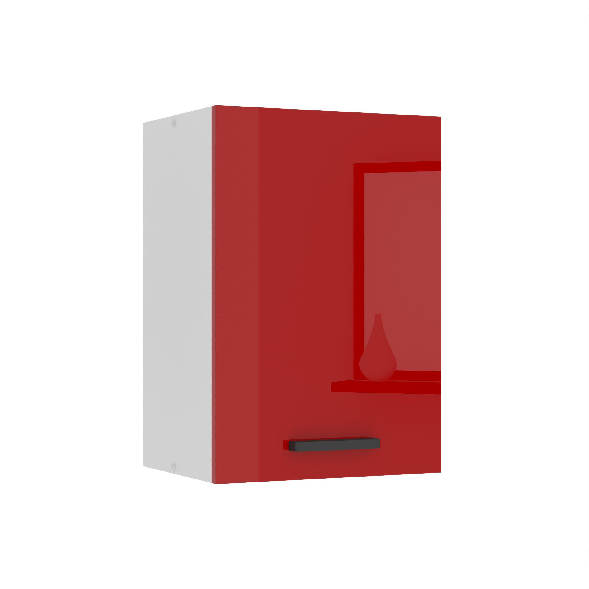 HÄNGESCHRANK SG 40 cm, mit 1 Tür, Rot Hochglanz - Rot, Holz (40/58/29.6cm) - B BELINI GROUP