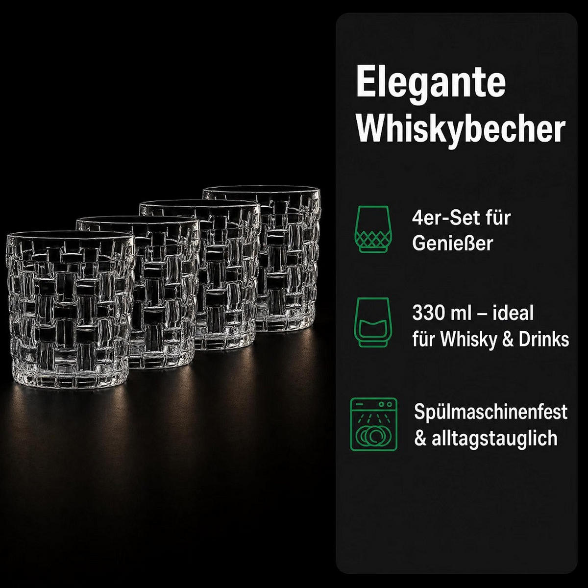 WHISKYBECHER by Nachtmann Bossa Nova 4er Set - Transparent, Glas (0.33L) - Der-Porzellan-Laden