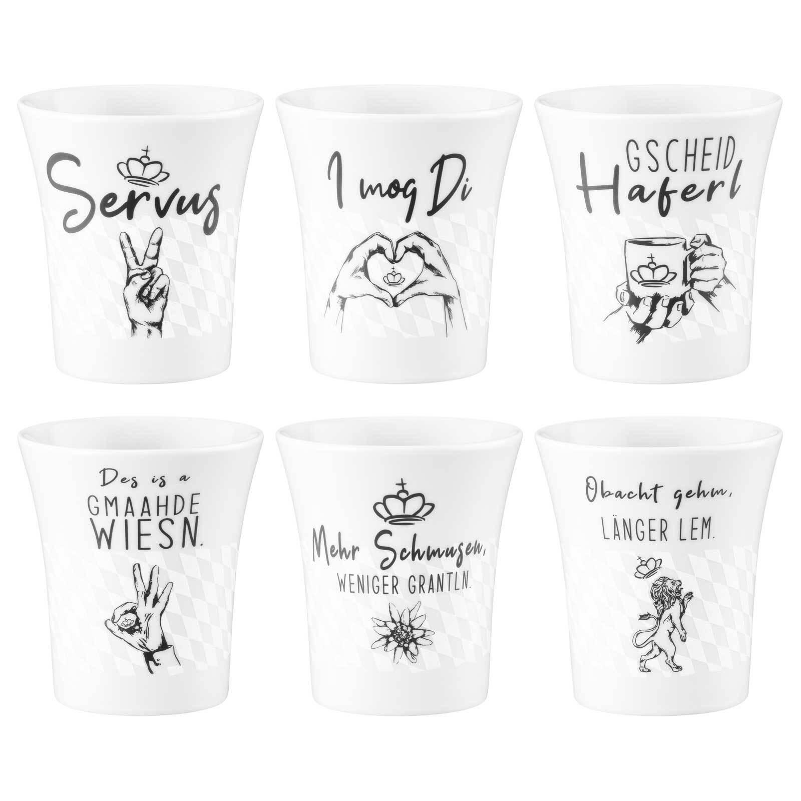 HENKELBECHER Bayern weiß 400 ml 6er Set - Weiß, Keramik (0.4L) - Seltmann Weiden