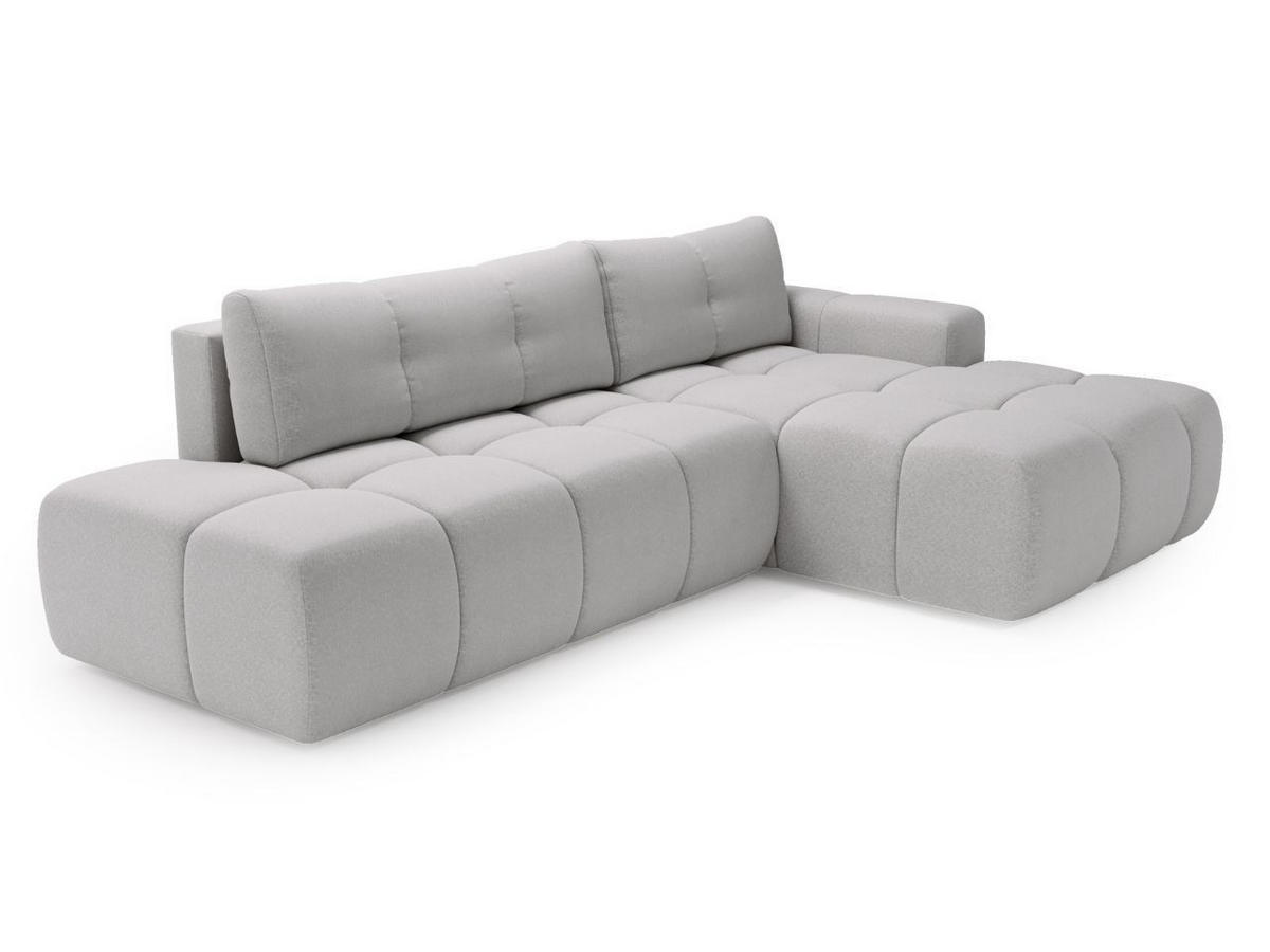 ECKSOFA Montero Bouclé-Stoff Grau Rechts - Grau, Holz/Textil (280/177cm) - Graingold