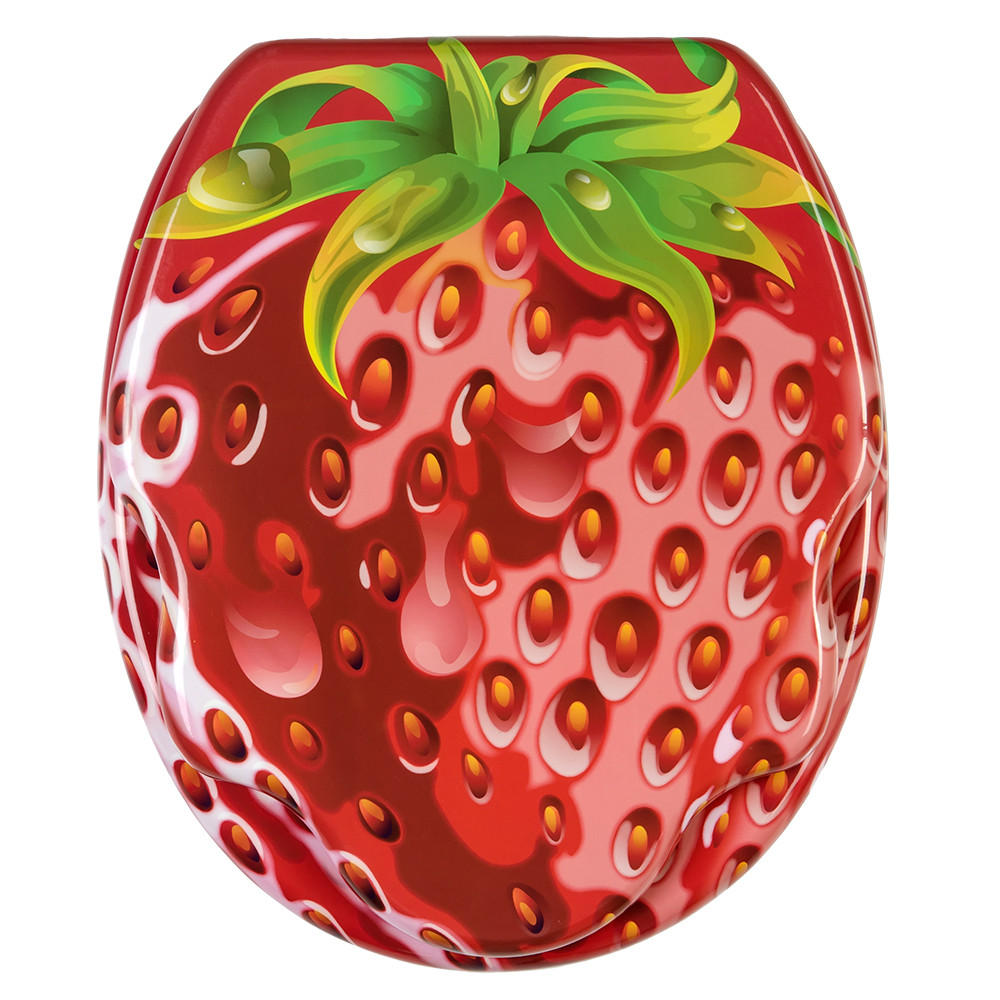 WC-SITZ Strawberry - Rot, Holzwerkstoff (38/6/47cm) - Sanilo