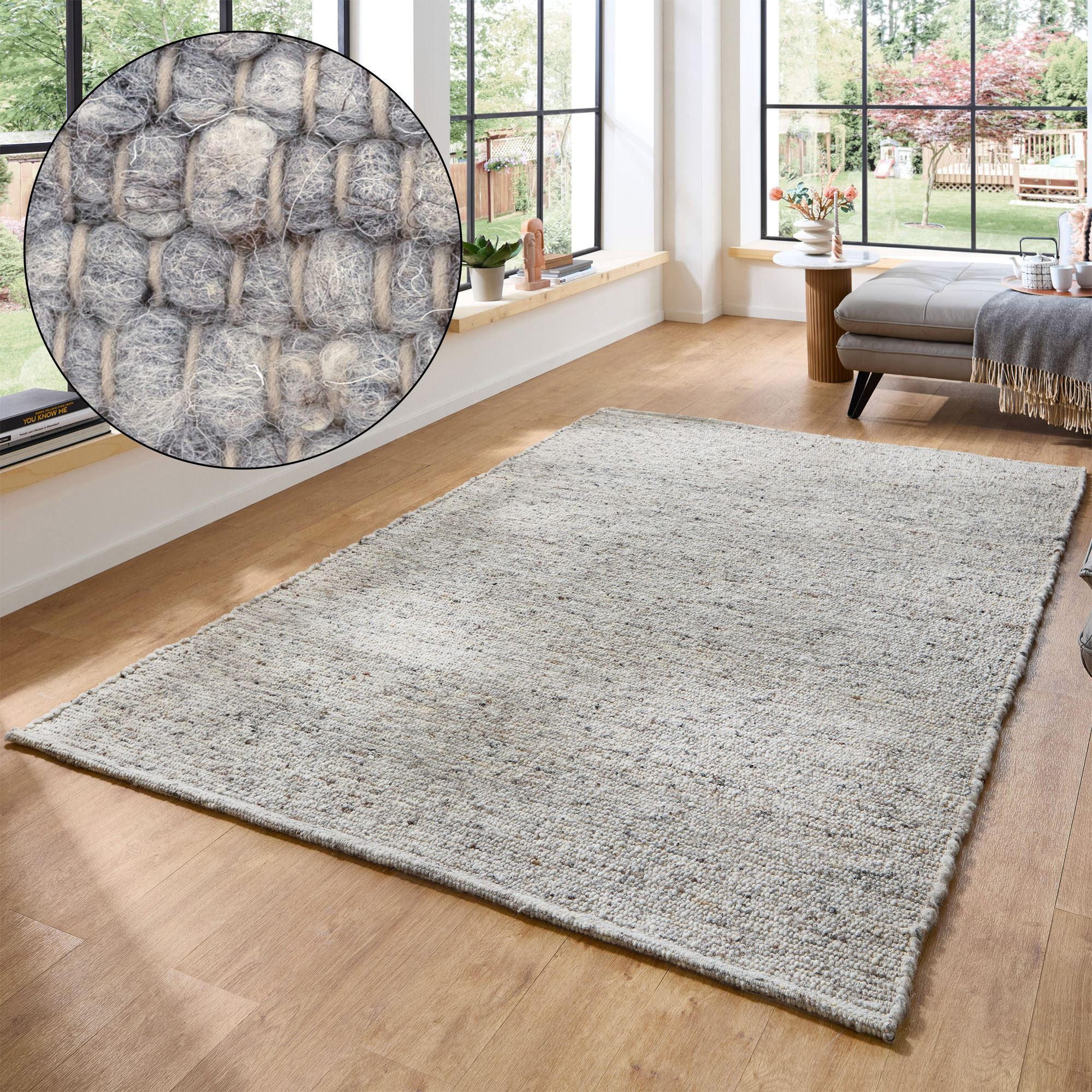 HANDWEBTEPPICH Anden 160x230 cm - Dunkelgrau, Textil (160/230cm) - Rug and Roll