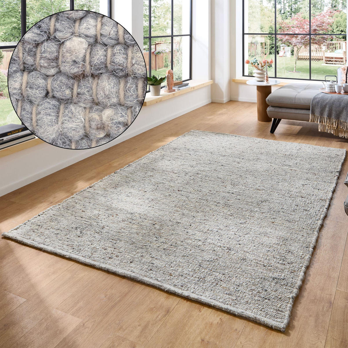 HANDWEBTEPPICH Anden 70x130 cm - Dunkelgrau, Textil (70/130cm) - Rug and Roll