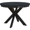 ESSTISCH Bilbao, Runder, mit Metallbeinen, Schwarz - Schwarz, Holzwerkstoff/Metall (100/100/77cm) - Beautysofa