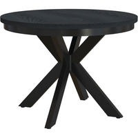 ESSTISCH Bilbao, Runder, mit Metallbeinen, Schwarz - Schwarz, Holzwerkstoff/Metall (100/100/77cm) - Beautysofa