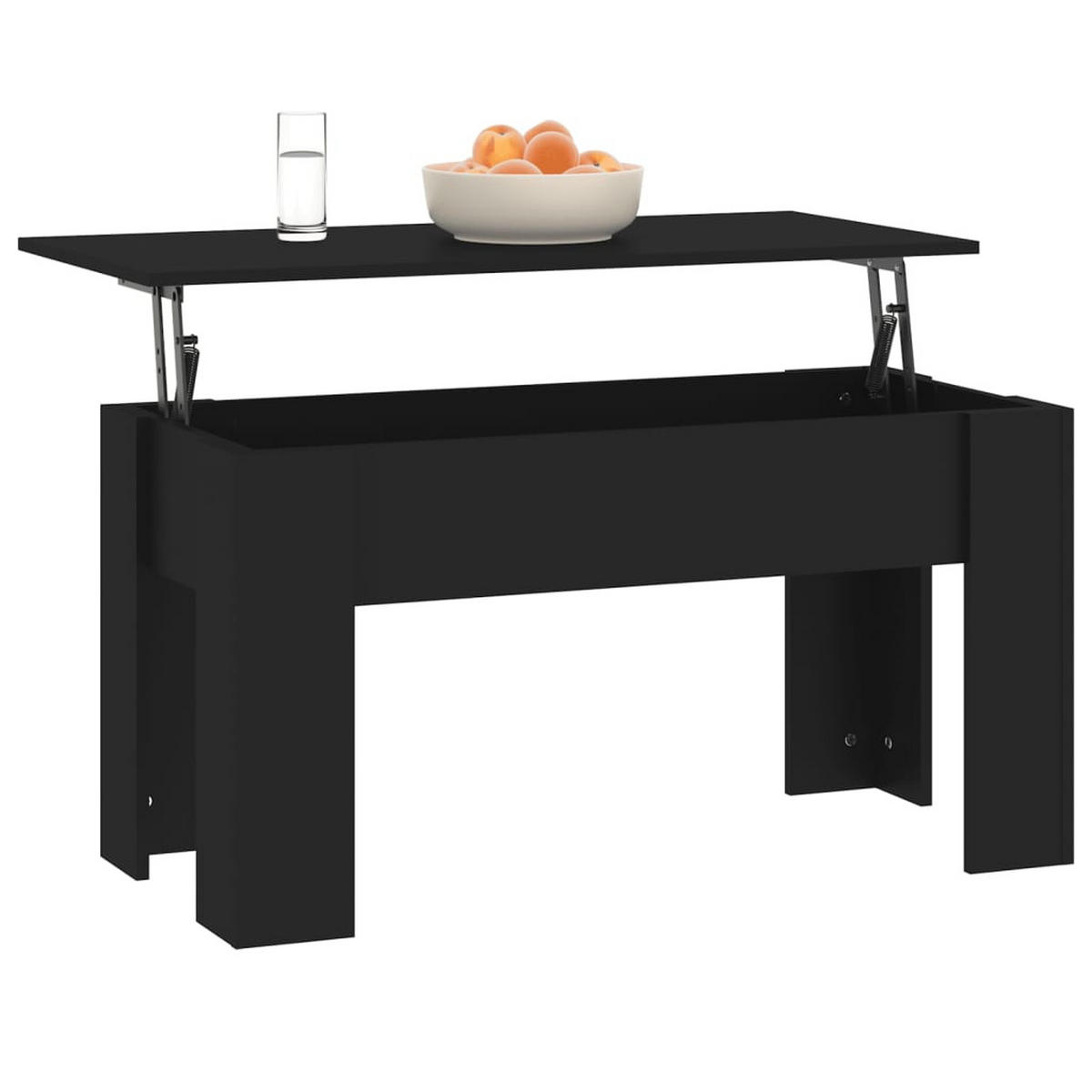 COUCHTISCH Schwarz 101x49x52 cm Holzwerkstoff - Schwarz, Holzwerkstoff (101/49/52cm) - furnicato