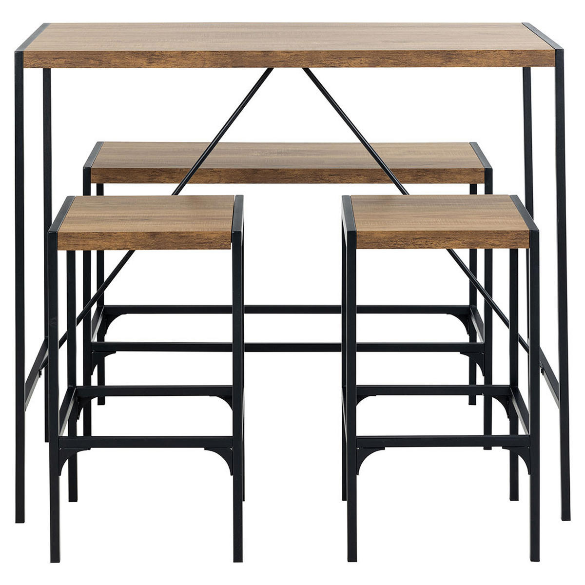 BARTISCH, Bahamas, Tisch Natur, MDF, 120 x 60 x 105 cm, 4-teilig - Naturfarben, Holzwerkstoff/Metall (120/105/60cm) - ebuy24
