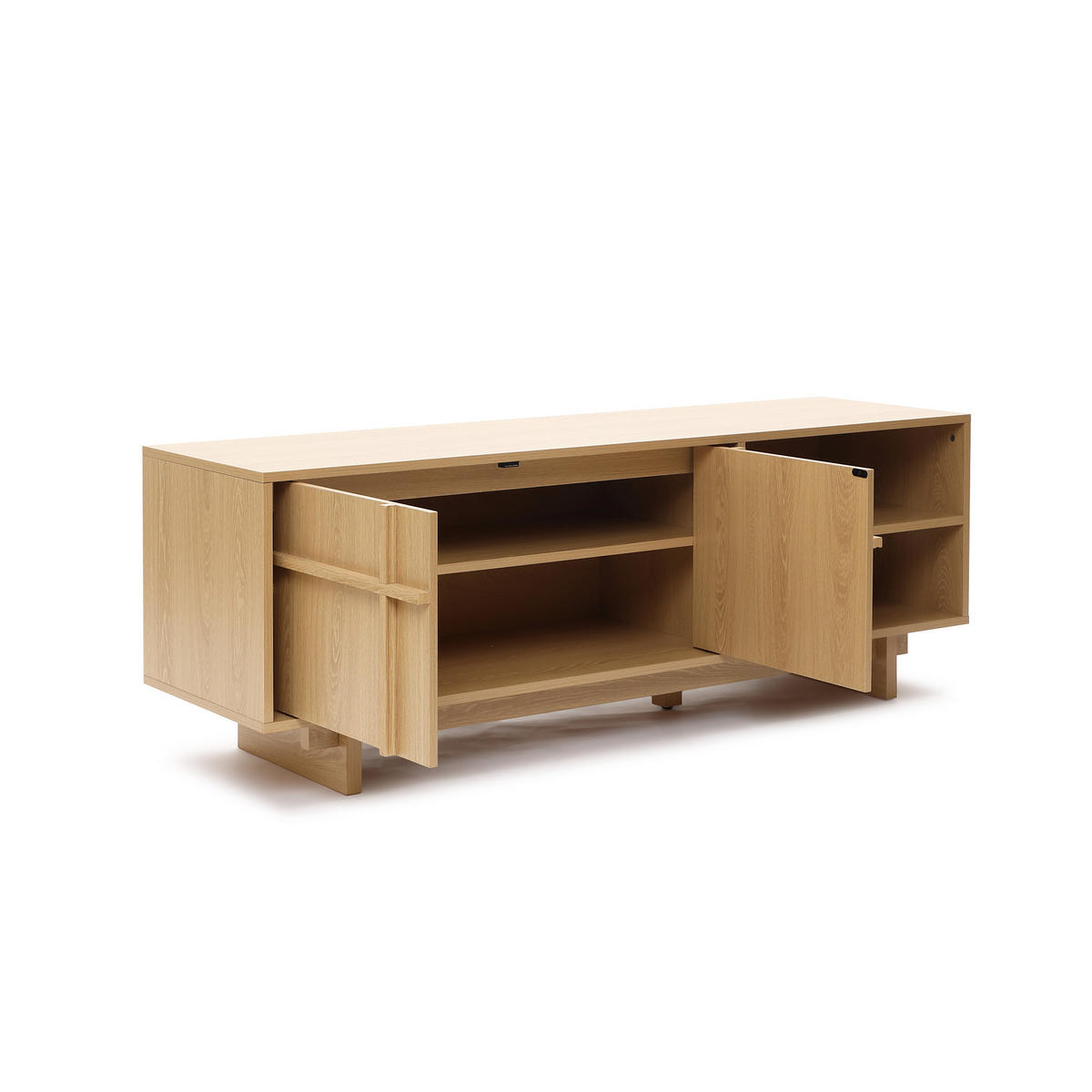 TV-SCHRANK im modernen skandinavischen Stil, TV-Lowboard mit 2 Türen & 2 Ablagen,Holzoptik | B140 x T40 x H50 cm - Braun, Holzwerkstoff (140/50/40cm) - Hometopia
