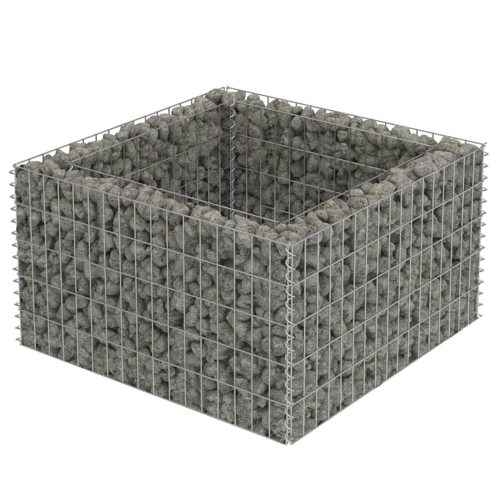HOCHBEET aus Gabionen ROON aus Stahl 90x90x50 cm - Silberfarben, Metall (90/50/90cm) - DELUKE