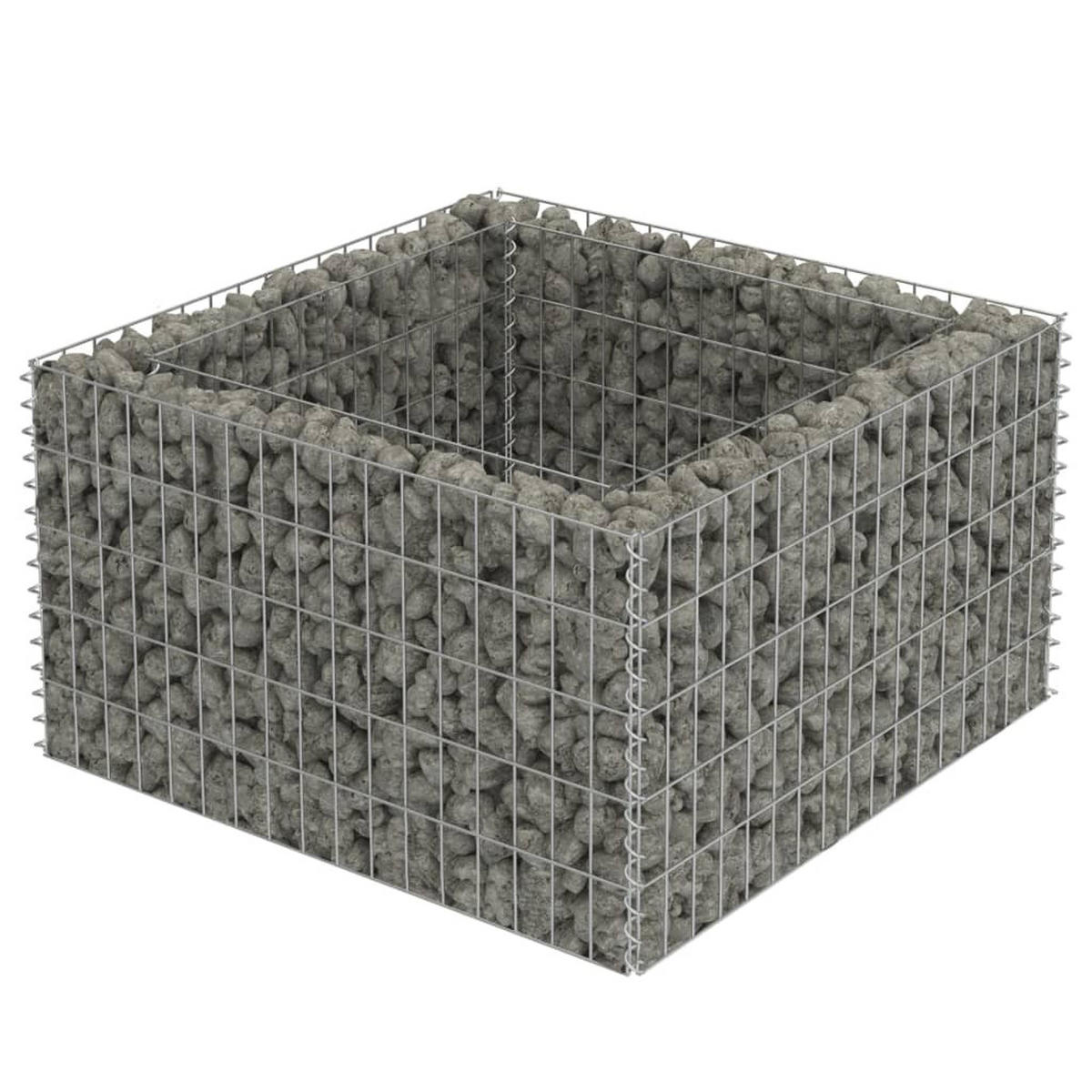 HOCHBEET aus Gabionen ROON aus Stahl 90x90x50 cm - Silberfarben, Metall (90/50/90cm) - DELUKE