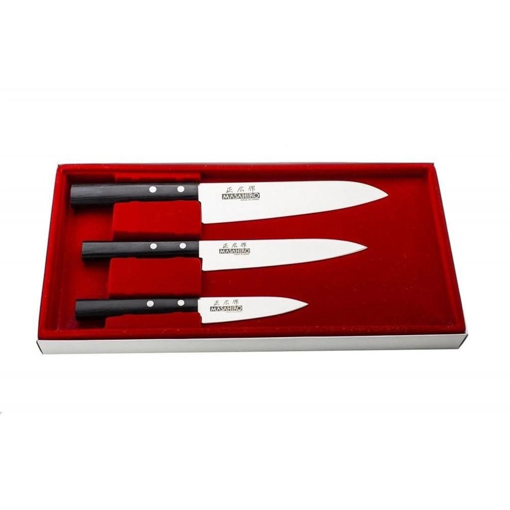 MESSERSET Silber 30/10/30 cm 358424445OMC - Silberfarben, Holz - Masahiro 