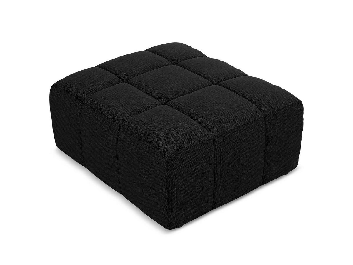POUF Bouclé Stoff Schwarz - Schwarz, Holzwerkstoff/Kunststoff (75/41/90cm) - Makamii