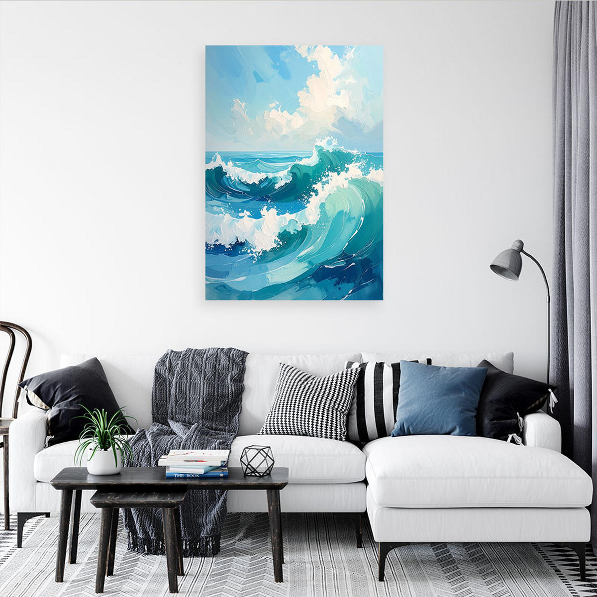 LEINWANDBILD Natur und Botanik 80x120cm - Blau, Textil (80/120cm) - Feeby