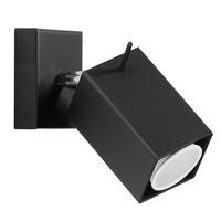 WANDELEUCHTE Merida Stahl Schwarz - Schwarz, Metall (8/15/10cm)