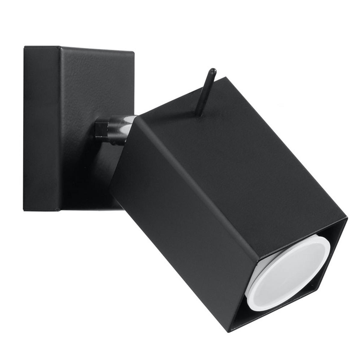 WANDELEUCHTE Merida Stahl Schwarz - Schwarz, Metall (8/15/10cm)