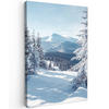 LEINWANDBILD Winterlandschaft - Natur - Berge - Bäume - Schnee Wanddeko 40x60 cm - Hellblau, Textil (40/60cm) - MuchoWow