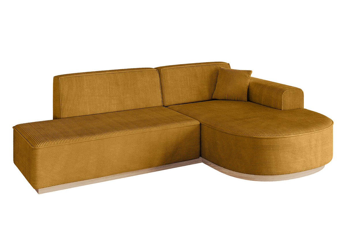 ECKSOFA Ottomane Rechts ARRIO-L1 - 243x171x83 cm Senfgelb - Currygelb/Gelb, Holzwerkstoff/Textil (243/171cm) - ALTDECOR