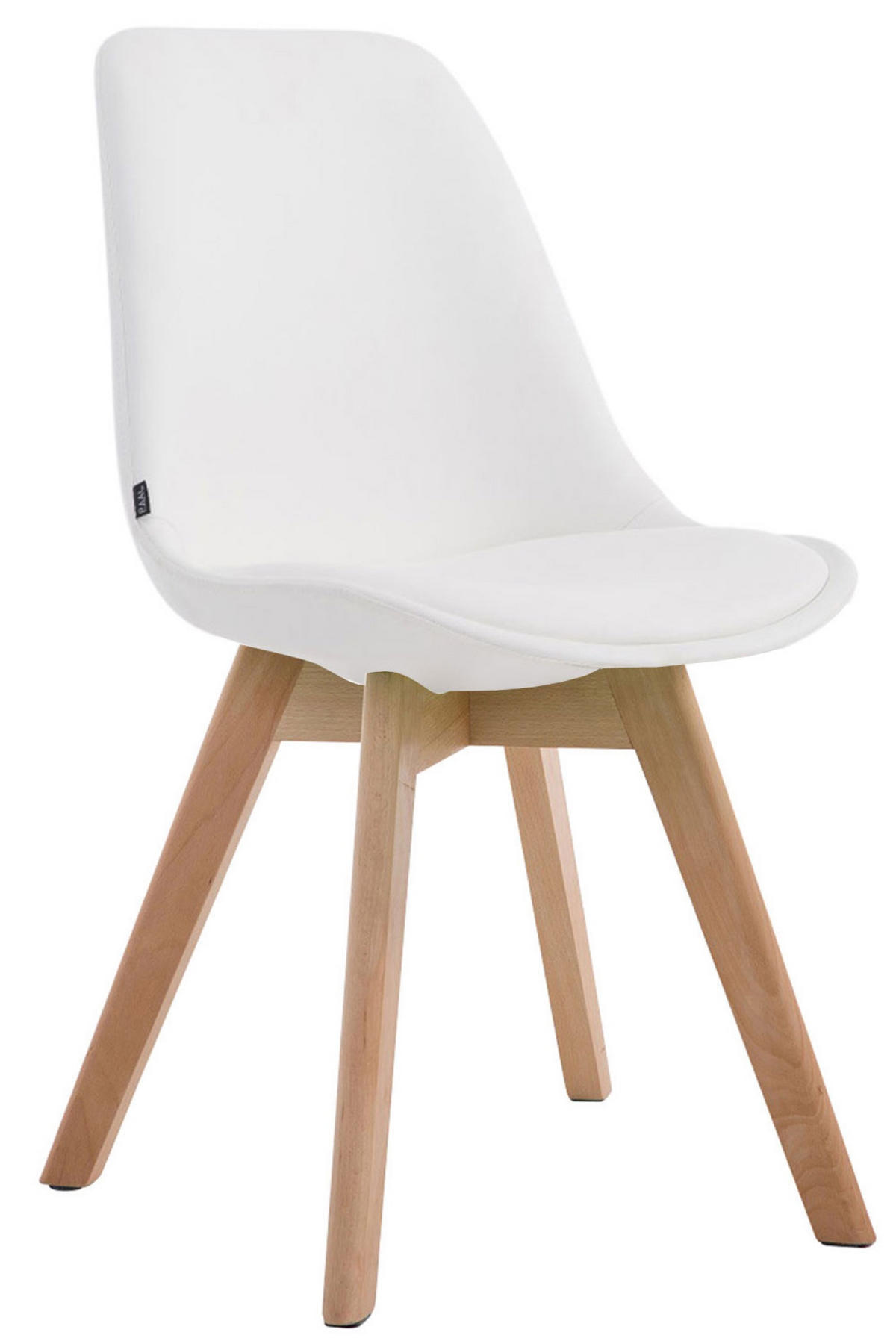 ESSZIMMERSTUHL Manolo, Kunstleder, Natura weiß - Weiß/Naturfarben, Holz/Textil (48/84/55cm) - TPFLiving
