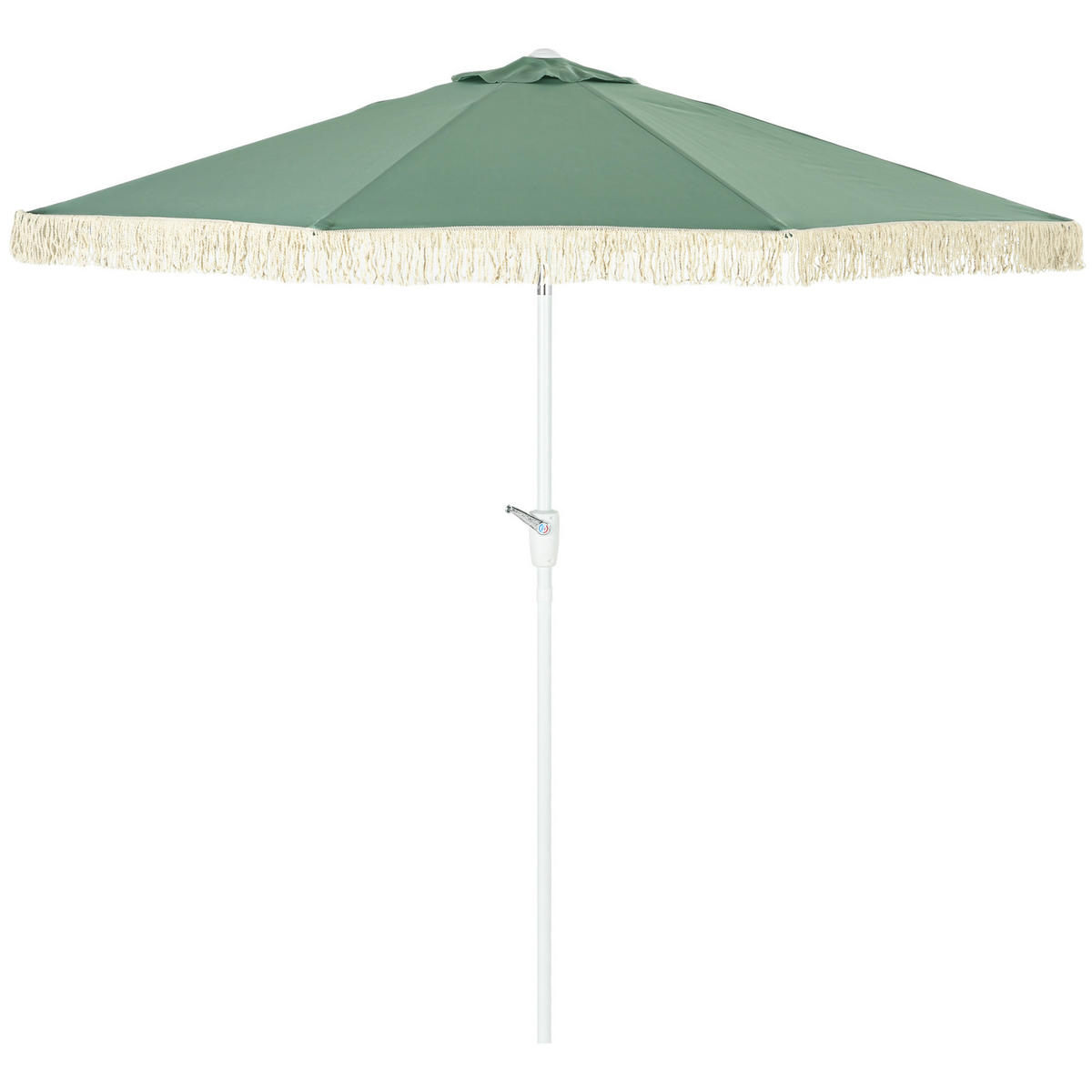 SONNENSCHIRM DE-11467 neigbar, mit Fransen, Kurbel Grün - Grün, Textil (265/265cm) - ComfortXL