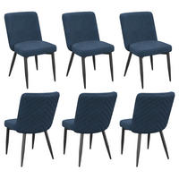 ESSZIMMERSTÜHLE 6er Samt modern dunkelblau bequem - Dunkelblau, Textil (48/85/63cm) - FLIEKS