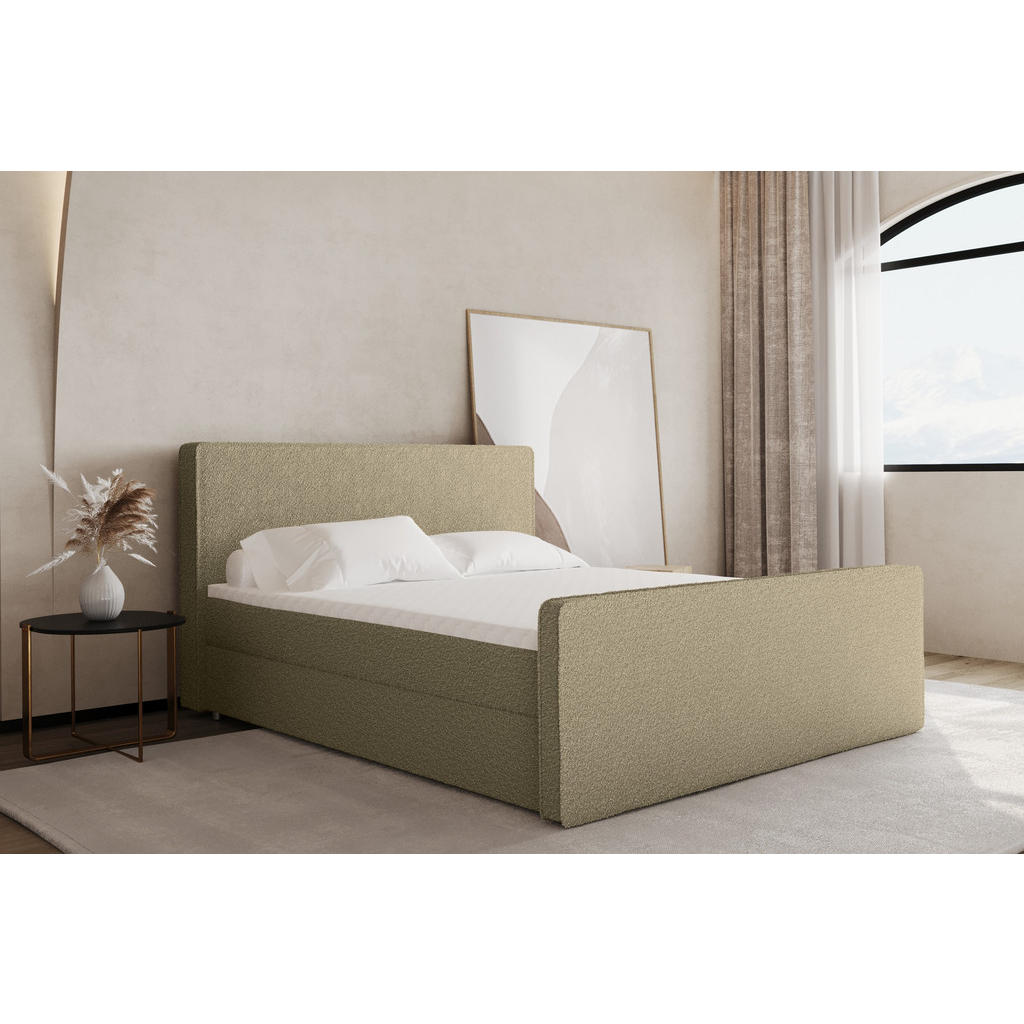 Thumbnail - Kaiser Möbel Boxbett, Beige, Textil, H3, Höhe ca. 20 cm, einmalig seitenverkehrt montierbar,Rechteckig, 140x200 cm, Schl...