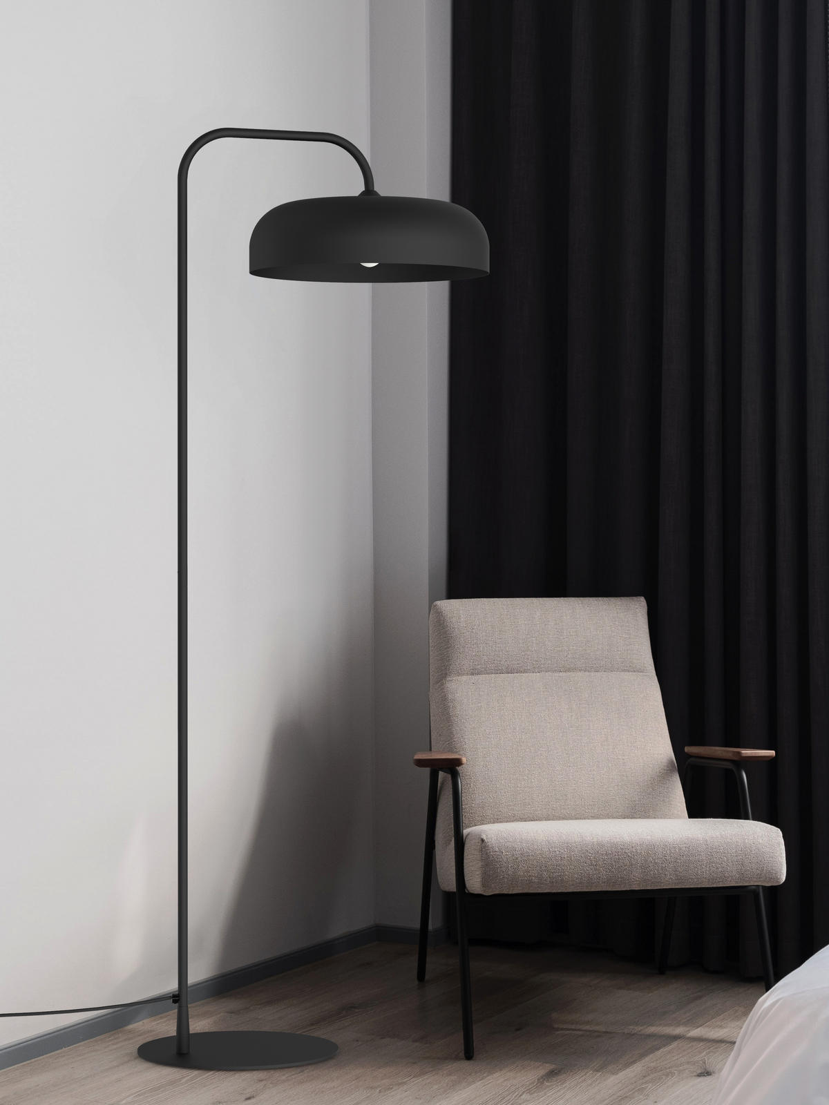 STEHLEUCHTE - Schwarz, Metall (40/40/165cm) - Lumicom