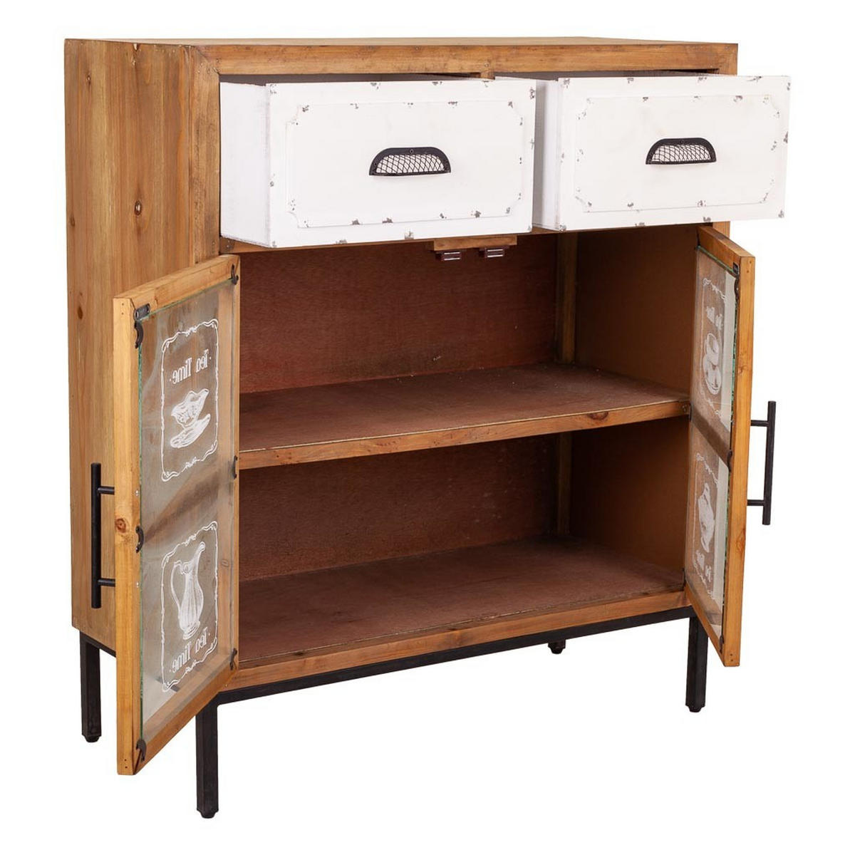 SIDEBOARD aus Holz und Metall 80x37x91 cm - Multicolor, Holz (80/91/36.5cm) - Wanderlust