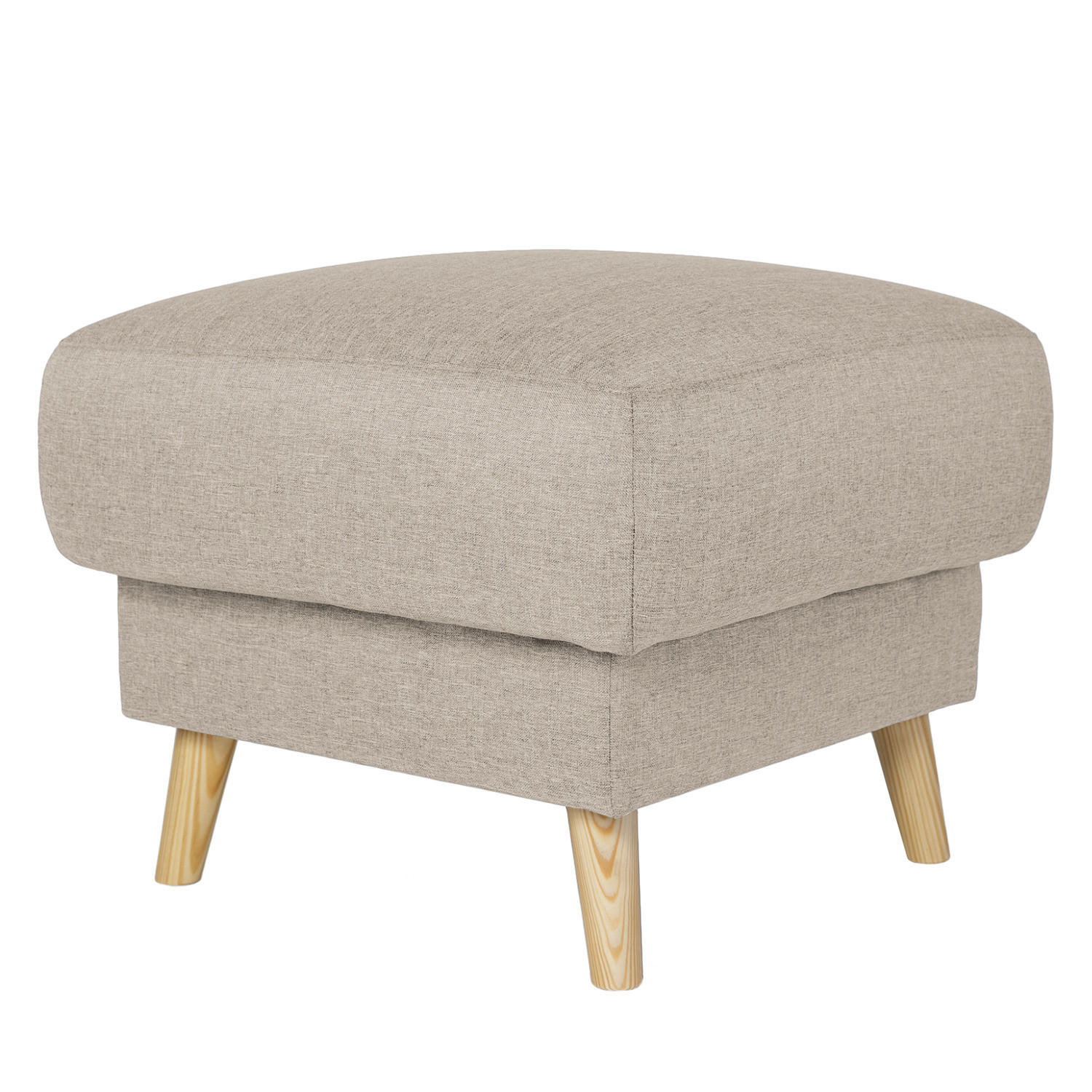 POLSTERHOCKER - Webstoff - Hellbraun/Cappuccino, Textil (77/46/62cm) - home24