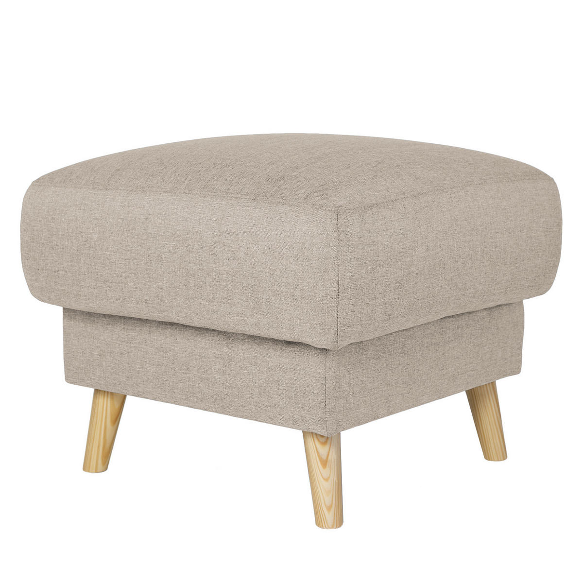 POLSTERHOCKER - Webstoff - Hellbraun/Cappuccino, Textil (77/46/62cm) - home24