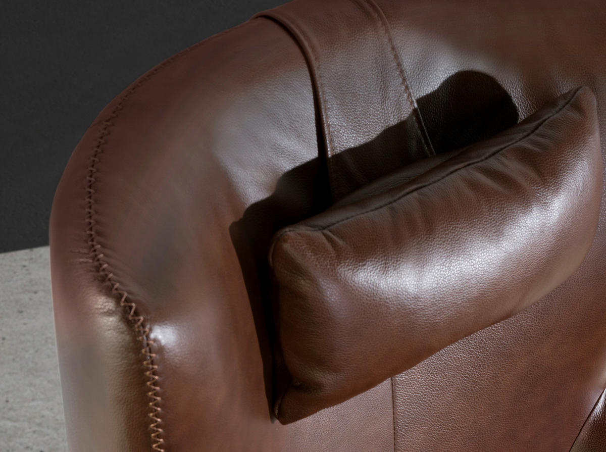 SESSEL Leder Braun, Grau 76 / 90 / 100 cm - Dunkelgrau/Braun, Leder (76/100/90cm) - ANGEL CERDA
