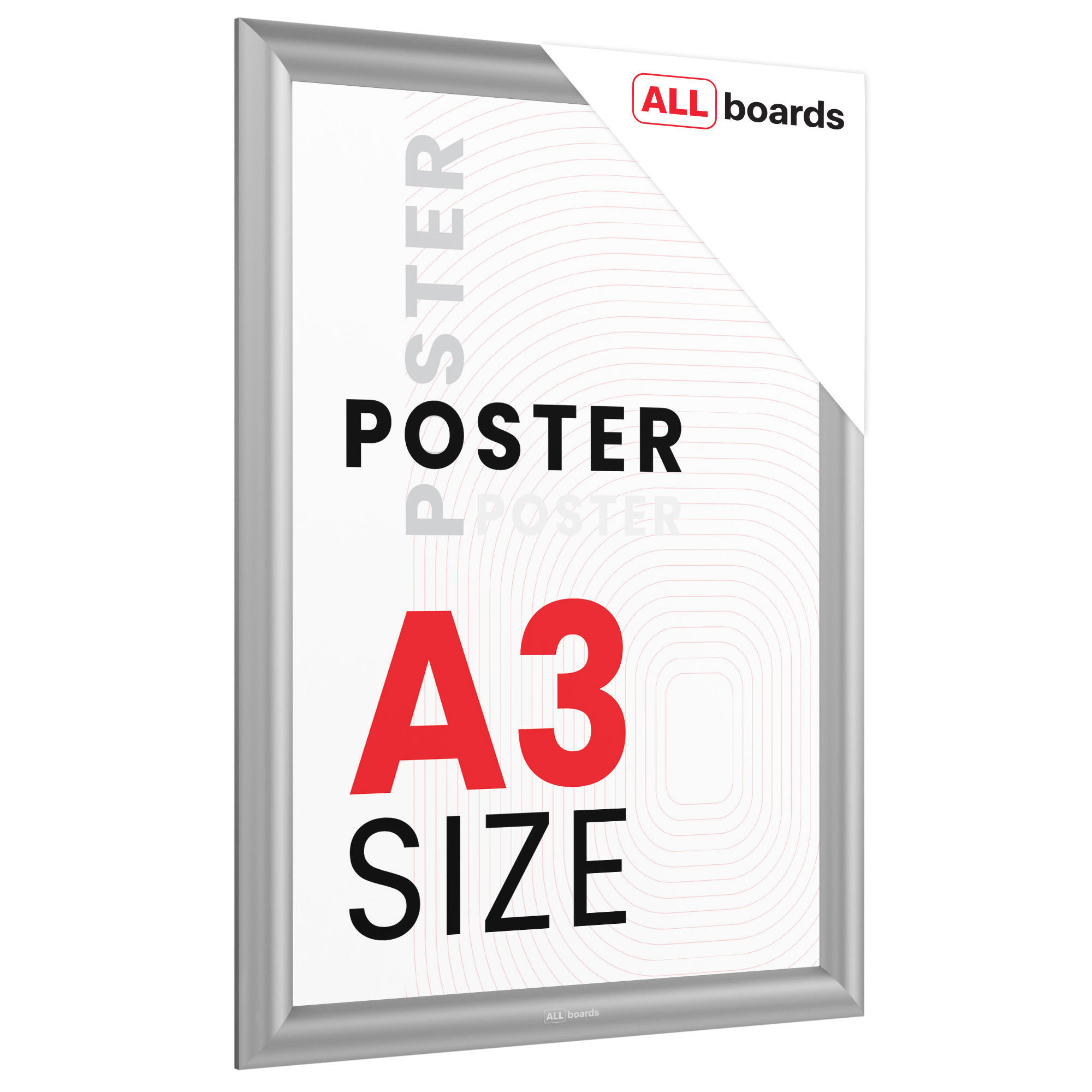 PLAKATRAHMEN, Klapprahmen A3-Format, Silber - Silberfarben, Metall (29.7/42/2.5cm) - ALLboards