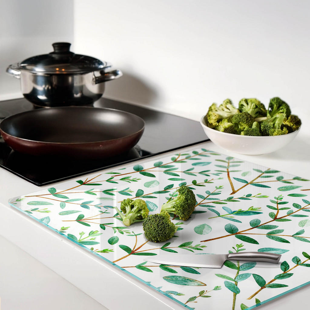 Thumbnail - Tulup Glasplatte, Grün, Glas, 60x0.4x52 cm, Küchen, Küchenelektrogeräte, Herde, Herdabdeckplatten