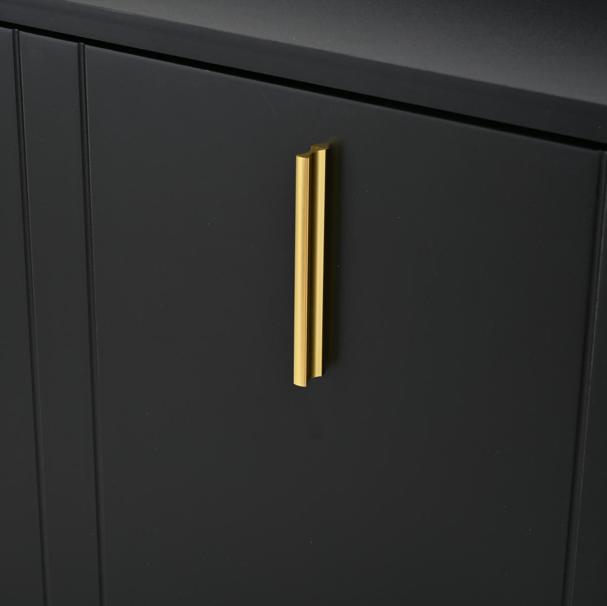 SCHUHSCHRANK aus MDF 160x23x123,5cm in Schwarz mit Metallsockel - Schwarz, Holzwerkstoff (160/123.5/23.5cm) - Modfu