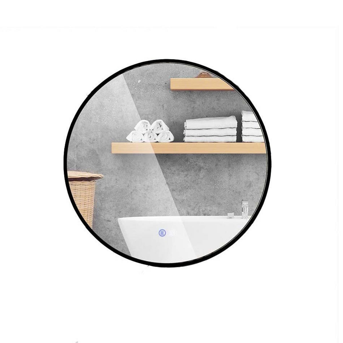 BADEZIMMERSPIEGEL Schwarz - Schwarz, Glas (60/4.5/60cm) - COSTWAY