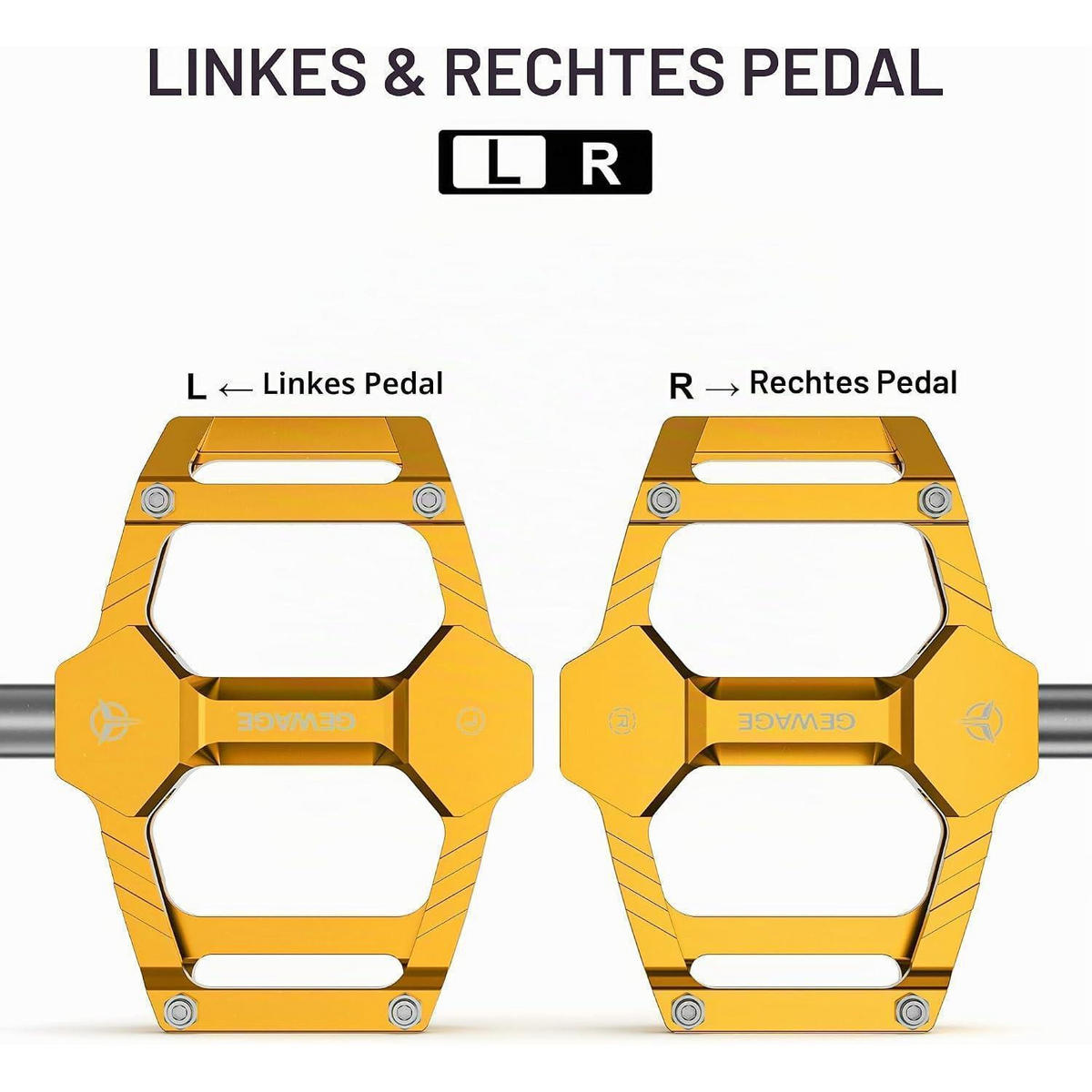 FAHRRAD Pedale Set Gold - Goldfarben, Metall (8/1.5/9.8cm)