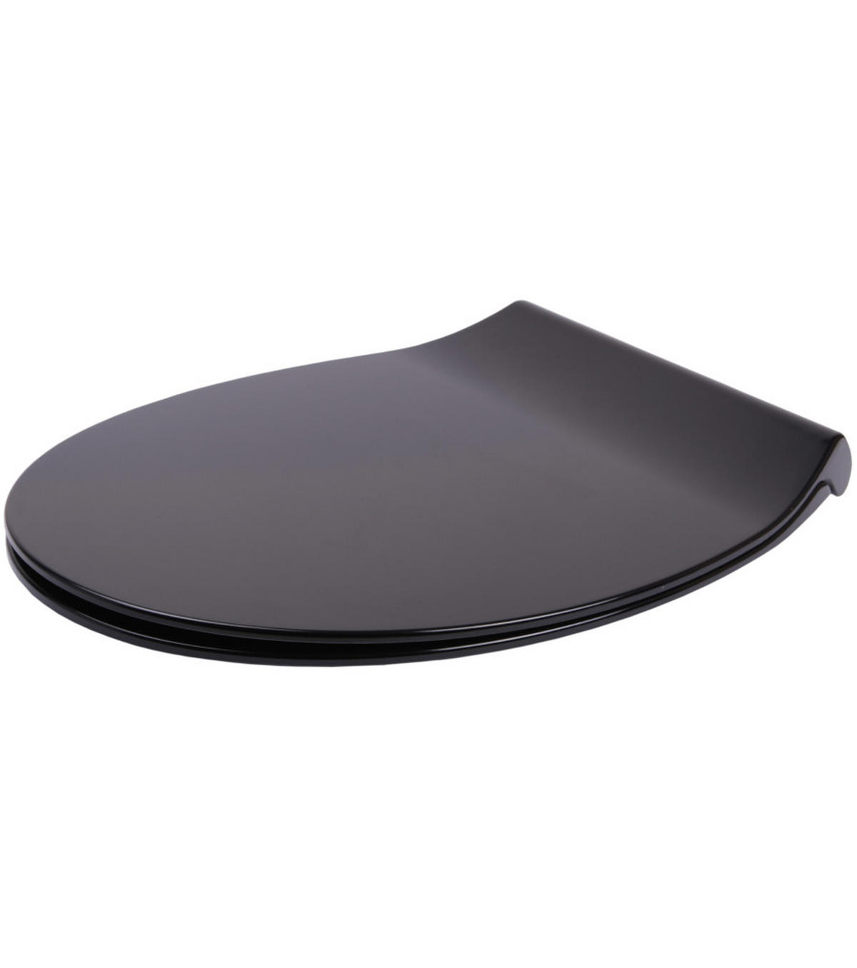 WC-SITZ mit Absenkautomatik Flat Schwarz - Schwarz, Holzwerkstoff (38/6/47cm) - Sanilo