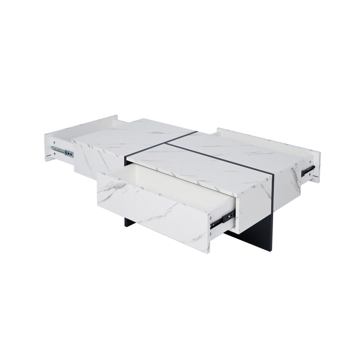 COUCHTISCH 100/50/34,5 cm Weiß mit App-gesteuertem LED-Beleuchtungssystem - Weiß, Holzwerkstoff (100/50/34.5cm) - OKWISH