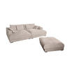 BIG SOFA-SET 6-TLG MADELINE Taupe Cord - Taupe/Schwarz, Kunststoff/Textil (290/85/170cm) - KAWOLA