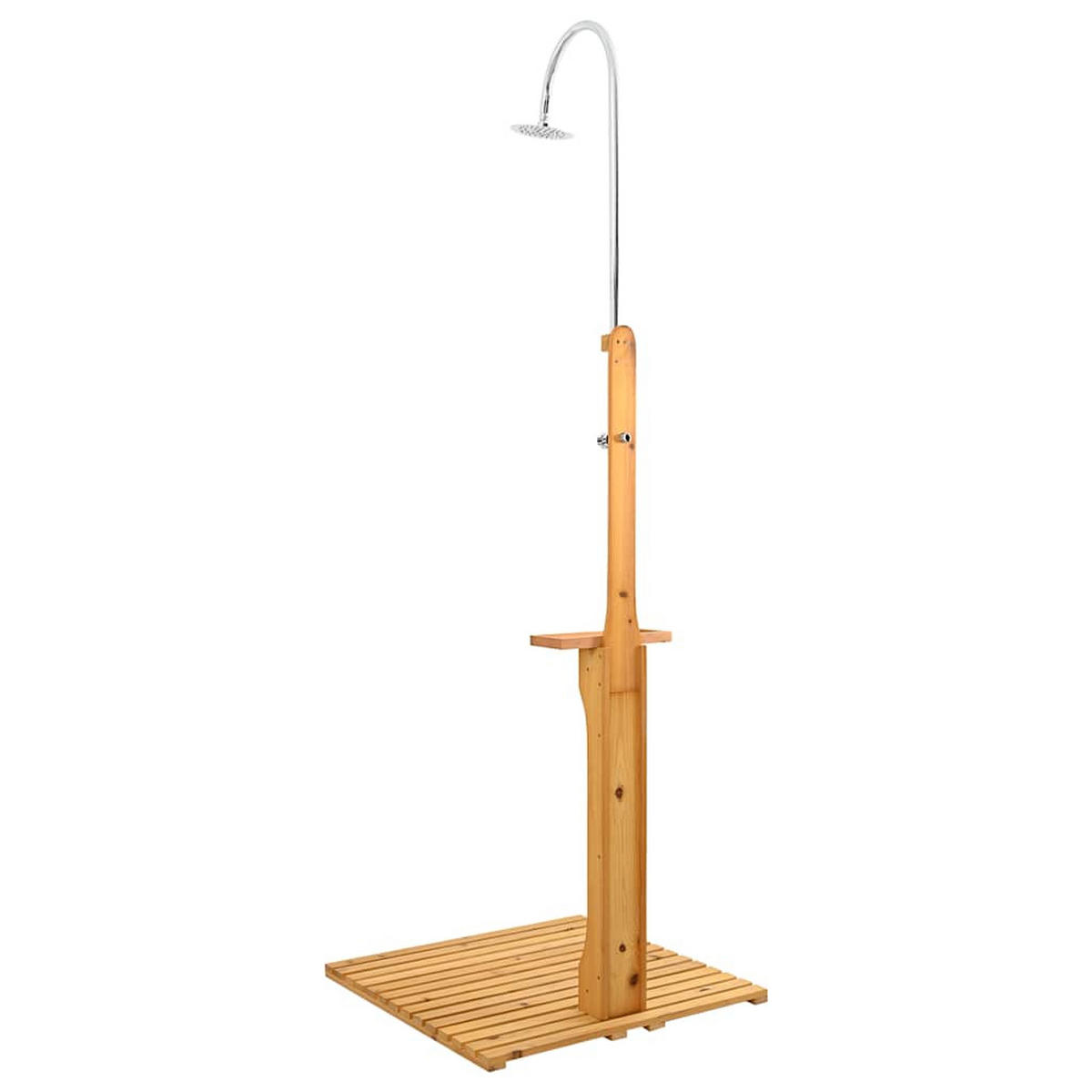GARTENDUSCHE Holz - Naturfarben, Holz (75/221/75cm) - vidaXL