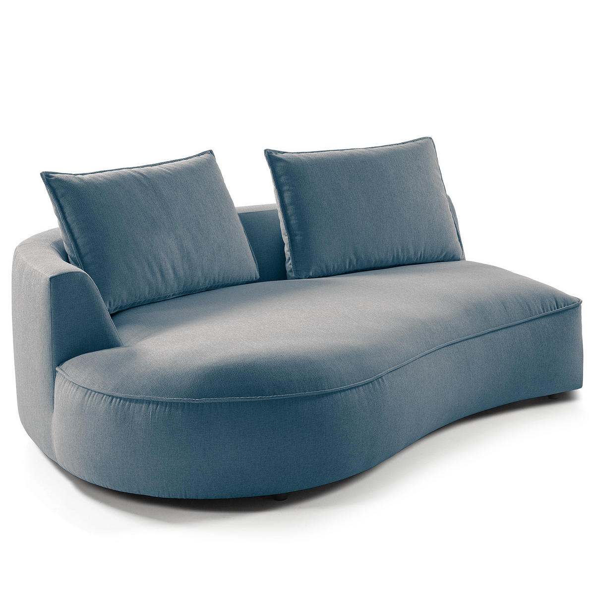 OTTOMANE - modular - Blau/Schwarz, Kunststoff/Textil (196/82/146cm) - home24