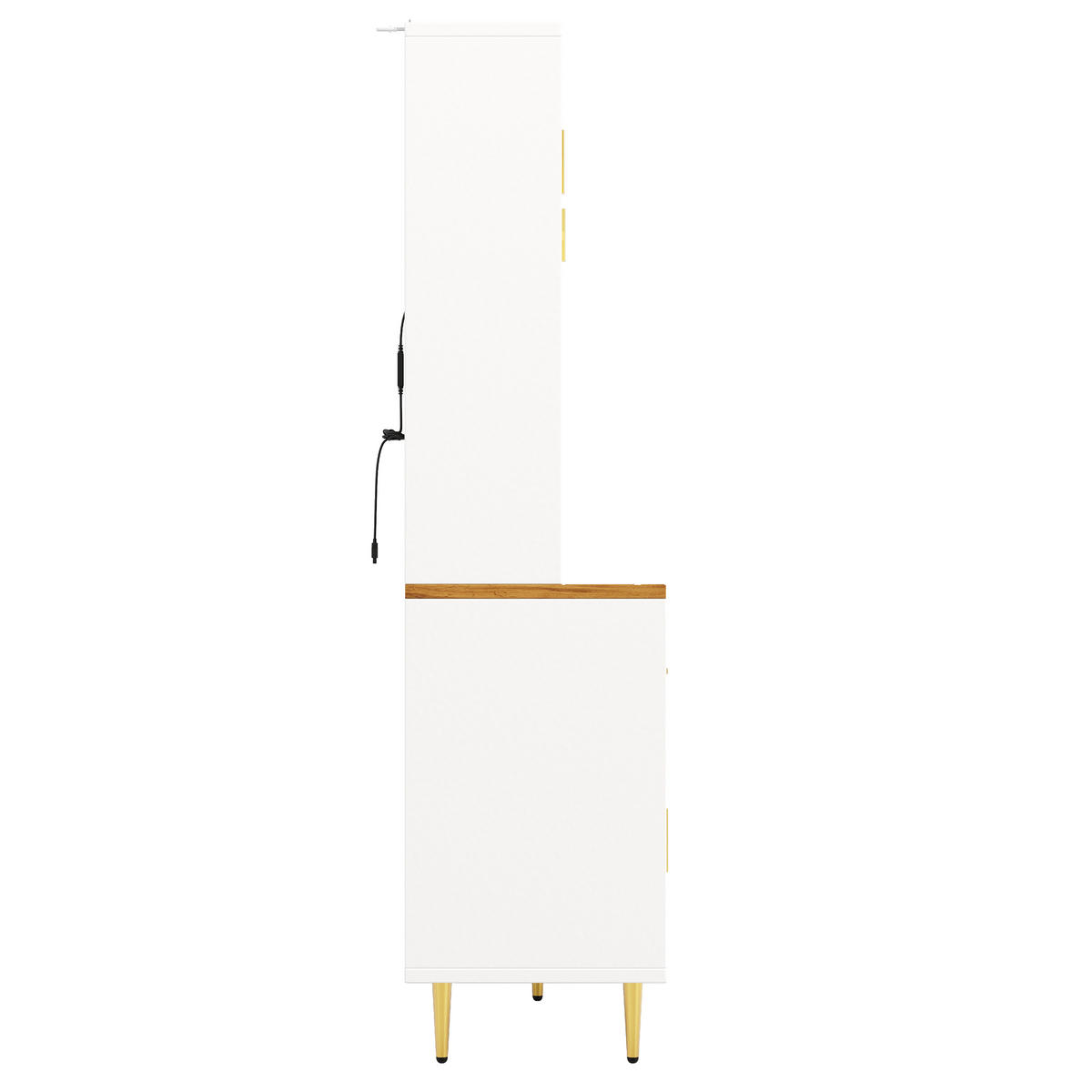 GESCHIRRSCHRANK aus MDF & Glas 145x39x171 cm in Weiß mit APP-LED - Weiß, Holzwerkstoff (145/171/39cm) - Modfu